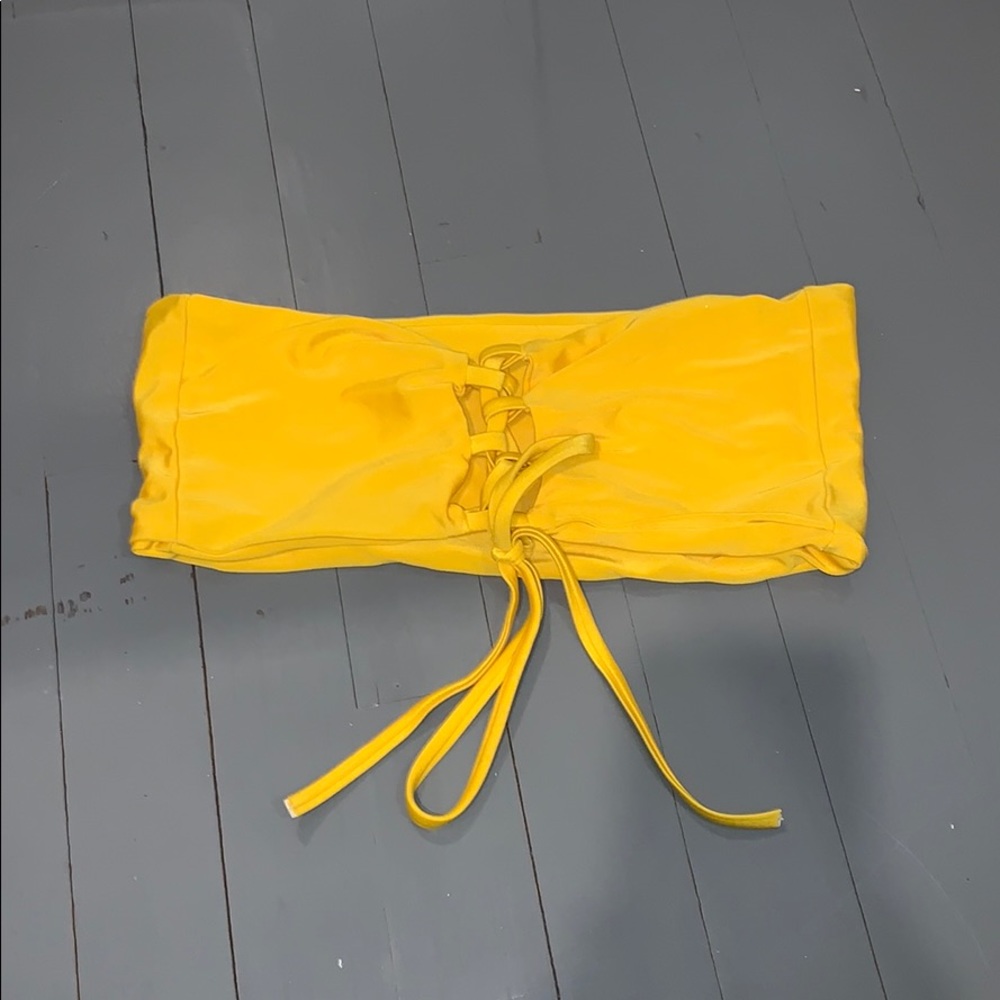 Lace up bathing suit top